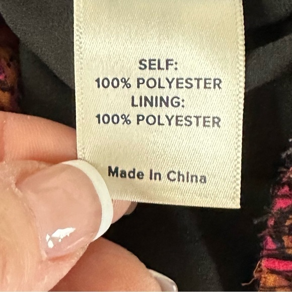 ALLISON Joy Evereve Penelope Multicolor Abstract Print Long Sleeve Wrap Top Sz L - Picture 7 of 9